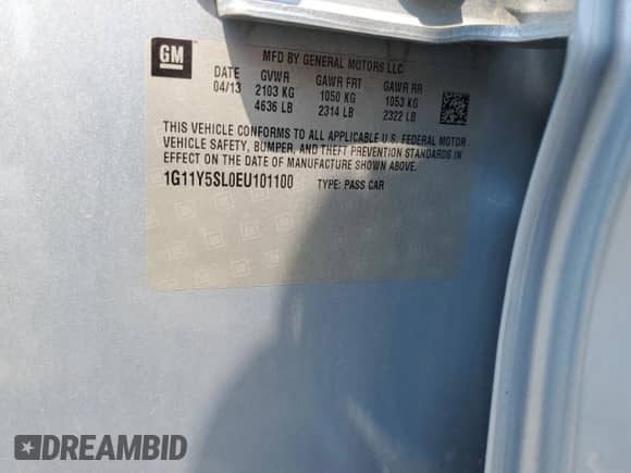 2014 Chevrolet Impala LS с VIN 1G11Y5SL0EU101100, выставлен на аукционе Copart как лот 67073715 с пробегом 98 281 миль миль и Чистый • Clean title. История ставок и продаж доступна на DreamBid. Изображение 13.