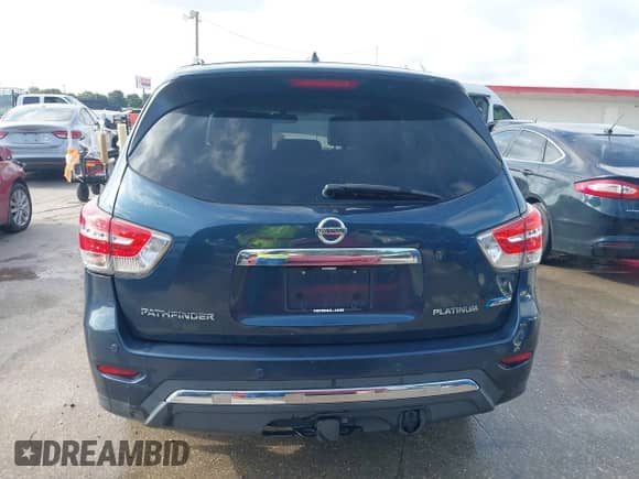 2014 Nissan Pathfinder Platinum Hybrid with VIN 5N1CR2MN1EC662479, listed as a IAAI auction lot 42555716 with 172,643 mi miles and . Bid and sale history available at DreamBid. Image 6.