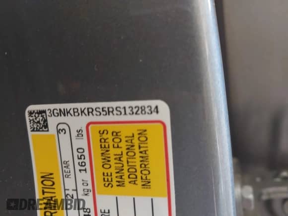 2024 Chevrolet Blazer RS with VIN 3GNKBKRS5RS132834, listed as a IAAI auction lot 42550700 with 26,394 mi miles and . Bid and sale history available at DreamBid. Image 9.