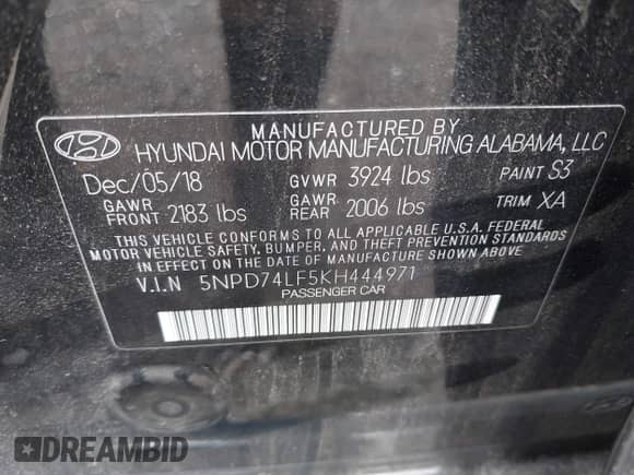 2019 Hyundai Elantra SE с VIN 5NPD74LF5KH444971, выставлен на аукционе IAAI как лот 43103414 с пробегом 54 470 миль миль и . История ставок и продаж доступна на DreamBid. Изображение 9.