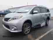 2017 Toyota Sienna SE with VIN 5TDXZ3DC4HS806247, listed as a IAAI auction lot 41323320 with 18,212 mi miles and . Bid and sale history available at DreamBid. Image 2.