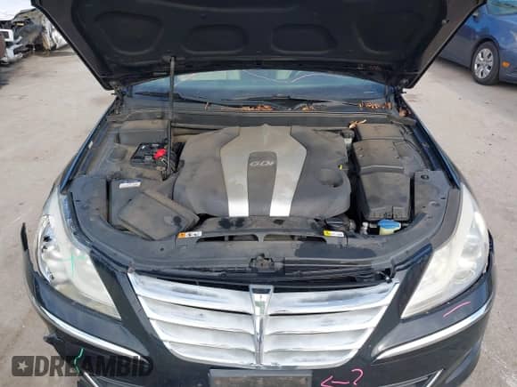 2013 Hyundai Genesis 3.8L with VIN KMHGC4DD7DU221972, listed as a IAAI auction lot 43141917 with 171,215 mi miles and . Bid and sale history available at DreamBid. Image 10.