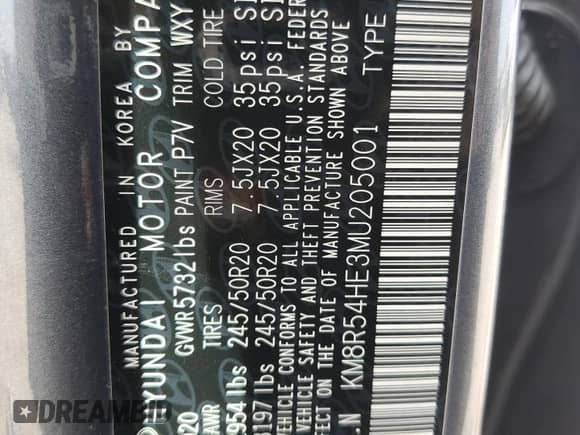 2021 Hyundai Palisade Limited с VIN KM8R54HE3MU205001, выставлен на аукционе Copart как лот 61258904 с пробегом 46 520 миль миль и Списание • Salvage title. История ставок и продаж доступна на DreamBid. Изображение 14.