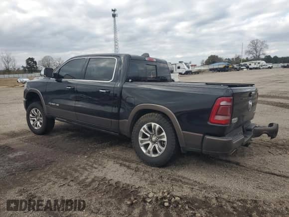 2020 Ram 1500 Longhorn with VIN 1C6SRFKT5LN393744, listed as a Copart auction lot 43413855 with 57,380 mi miles and Non repairable. Bid and sale history available at DreamBid. Image 2.