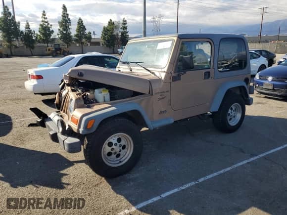 1999 Jeep Wrangler Sport with VIN 1J4FY19S9XP417531, listed as a Copart auction lot 86538315 with 161,004 mi miles and Salvage title. Bid and sale history available at DreamBid. Image 1.