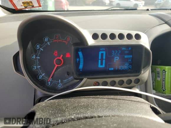 2013 Chevrolet Sonic LT with VIN 1G1JC5SG7D4155235, listed as a Copart auction lot 84739945 with 110,089 mi miles and Salvage title. Bid and sale history available at DreamBid. Image 9.