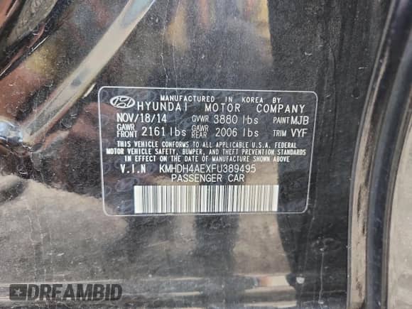 2015 Hyundai Elantra SE z VIN KMHDH4AEXFU389495, wystawiony jako Copart lot #86656445 z przebiegiem 143 809 mil mil oraz Szkoda całkowita • Salvage title. Historia ofert i sprzedaży dostępna na DreamBid. Obrazek 12.