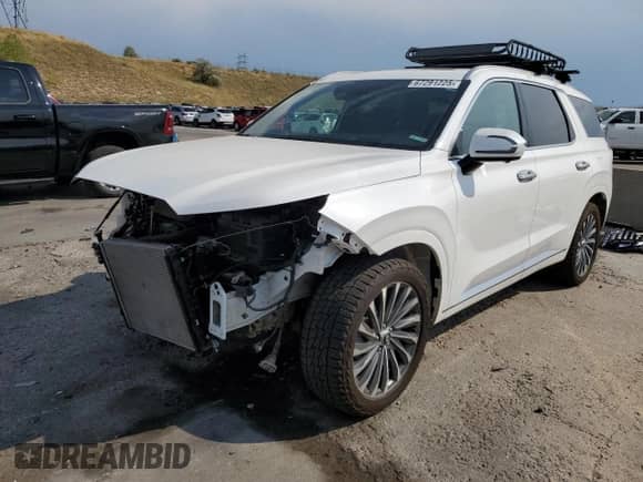 2024 Hyundai Palisade Calligraphy z VIN KM8R74GE6RU687420, wystawiony jako Copart lot #67291225 z przebiegiem 58 743 mil mil oraz Szkoda całkowita • Salvage title. Historia ofert i sprzedaży dostępna na DreamBid. Obrazek 1.