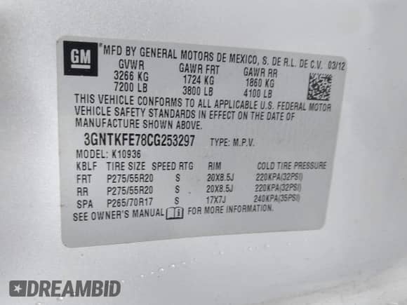 2012 Chevrolet Avalanche LT с VIN 3GNTKFE78CG253297, выставлен на аукционе IAAI как лот 42917858 с пробегом 160 268 миль миль и . История ставок и продаж доступна на DreamBid. Изображение 9.