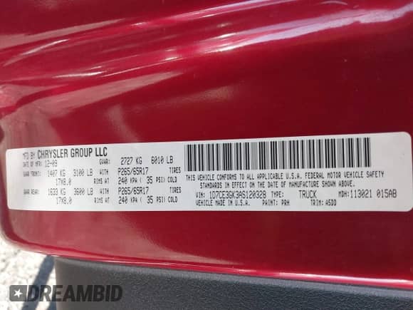 2010 Dodge Dakota Bighorn/Lonestar z VIN 1D7CE3GK3AS120328, wystawiony jako IAAI lot #41617296 z przebiegiem 136 734 mil mil oraz . Historia ofert i sprzedaży dostępna na DreamBid. Obrazek 9.