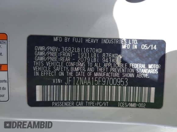 2015 Scion FR-S z VIN JF1ZNAA15F9700953, wystawiony jako IAAI lot #42691821 z przebiegiem 124 706 mil mil oraz . Historia ofert i sprzedaży dostępna na DreamBid. Obrazek 9.