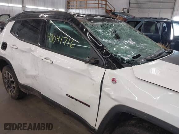 2019 Jeep Compass Trailhawk z VIN 3C4NJDDB5KT813801, wystawiony jako IAAI lot #43041716 z przebiegiem 84 418 mil mil oraz . Historia ofert i sprzedaży dostępna na DreamBid. Obrazek 6.