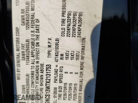 1999 Chevrolet Blazer LS z VIN 1GNCS13W7X2131753, wystawiony jako Copart lot #46428975 z przebiegiem 161 307 mil mil oraz Szkoda całkowita • Salvage title. Historia ofert i sprzedaży dostępna na DreamBid. Obrazek 13.