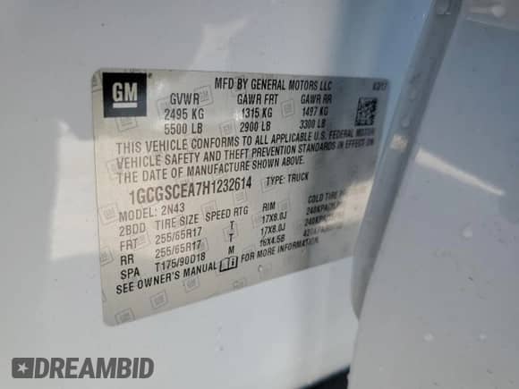 2017 Chevrolet Colorado 2WD LT with VIN 1GCGSCEA7H1232614, listed as a Copart auction lot 52377035 with 96,941 mi miles and Salvage title. Bid and sale history available at DreamBid. Image 12.