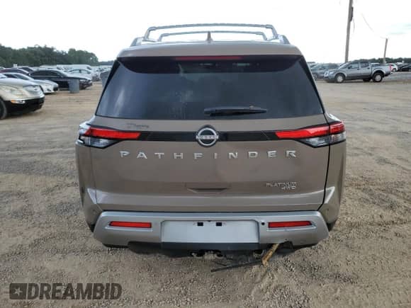 2025 Nissan Pathfinder Platinum with VIN 5N1DR3DJ4SC226521, listed as a Copart auction lot 68948795 with 8,365 mi miles and Salvage title. Bid and sale history available at DreamBid. Image 6.