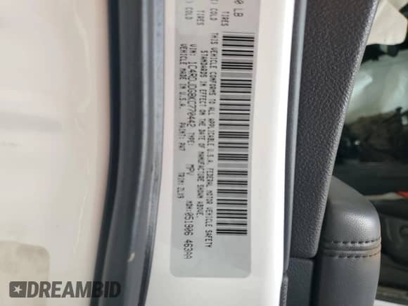 2019 Dodge Durango GT Plus with VIN 1C4RDJDG8KC770442, listed as a Copart auction lot 62059795 with Not provided miles and Salvage title. Bid and sale history available at DreamBid. Image 12.