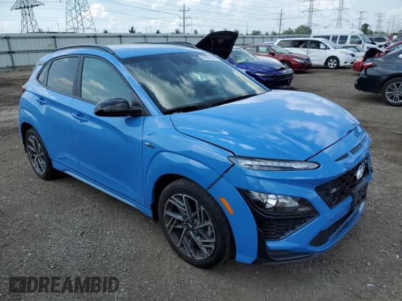 2022 Hyundai Kona N Line z VIN KM8K3CA38NU921551, wystawiony jako Copart lot #64991445 z przebiegiem 11 921 mil mil oraz Szkoda całkowita • Salvage title. Historia ofert i sprzedaży dostępna na DreamBid. Obrazek 4.