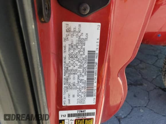 2012 Toyota Tacoma z VIN 5TFUU4EN2CX043364, wystawiony jako Copart lot #85056265 z przebiegiem 246 679 mil mil oraz Czysty tytuł • Clean title. Historia ofert i sprzedaży dostępna na DreamBid. Obrazek 12.