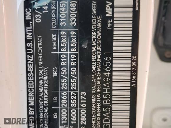 2017 Mercedes-Benz GLE 350 z VIN 4JGDA5JB5HA946561, wystawiony jako Copart lot #82470085 z przebiegiem 84 846 mil mil oraz Szkoda całkowita • Salvage title. Historia ofert i sprzedaży dostępna na DreamBid. Obrazek 14.