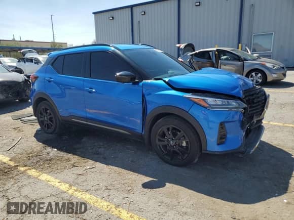 2023 Nissan Kicks SR with VIN 3N1CP5DV3PL489053, listed as a Copart auction lot 80484805 with 108,971 mi miles and Salvage title. Bid and sale history available at DreamBid. Image 4.