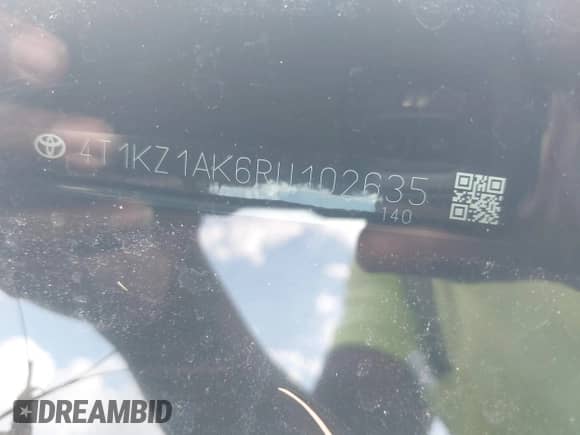 2024 Toyota Camry TRD with VIN 4T1KZ1AK6RU102635, listed as a IAAI auction lot 43265612 with 18,224 mi miles and . Bid and sale history available at DreamBid. Image 9.