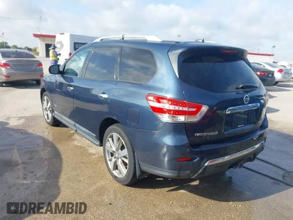 2014 Nissan Pathfinder Platinum Hybrid with VIN 5N1CR2MN1EC662479, listed as a IAAI auction lot 42555716 with 172,643 mi miles and . Bid and sale history available at DreamBid. Image 3.