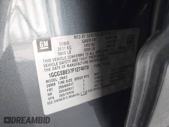 2015 Chevrolet Colorado 2WD LT с VIN 1GCGSBE37F1274970, выставлен на аукционе IAAI как лот 43078839 с пробегом 56 169 миль миль и . История ставок и продаж доступна на DreamBid. Изображение 9.