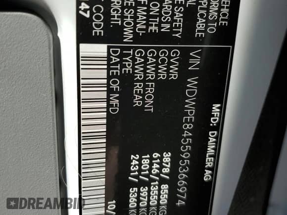 2009 Dodge Sprinter с VIN WDWPE845595366974, выставлен на аукционе Copart как лот 79872114 с пробегом Не указан миль и Списание • Salvage title. История ставок и продаж доступна на DreamBid. Изображение 14.
