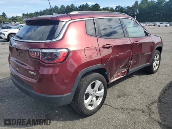 2021 Jeep Compass Latitude with VIN 3C4NJDBB3MT578739, listed as a Copart auction lot 71029945 with 34,626 mi miles and Salvage title. Bid and sale history available at DreamBid. Image 3.