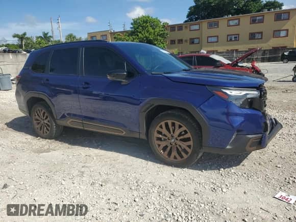 2025 Subaru Forester with VIN JF2SLDFC1SH400891, listed as a Copart auction lot 64219465 with 11,621 mi miles and Salvage title. Bid and sale history available at DreamBid. Image 4.