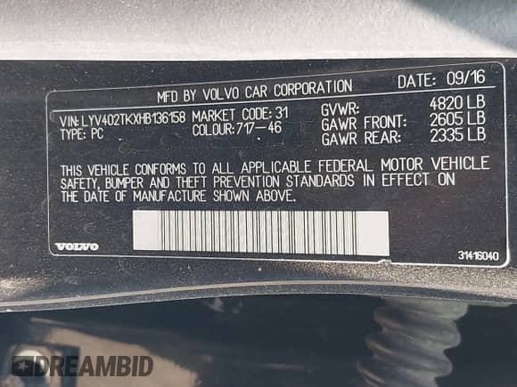 2017 Volvo S60 Inscription с VIN LYV402TKXHB136158, выставлен на аукционе IAAI как лот 42667924 с пробегом 73 669 миль миль и . История ставок и продаж доступна на DreamBid. Изображение 9.