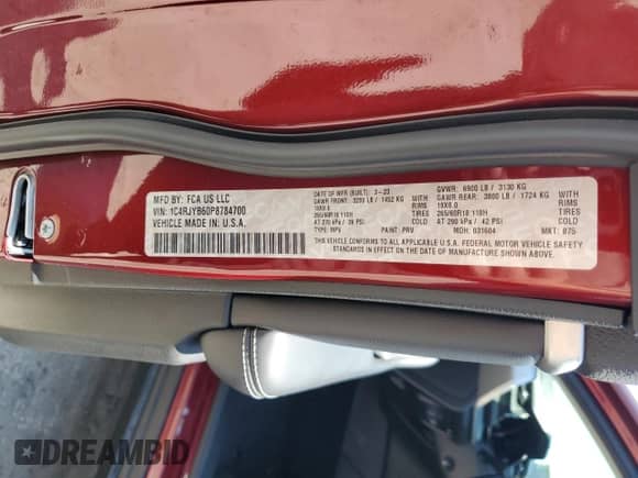 2023 Jeep Grand Cherokee with VIN 1C4RJYB60P8784700, listed as a Copart auction lot 65764185 with 24,003 mi miles and Salvage title. Bid and sale history available at DreamBid. Image 13.