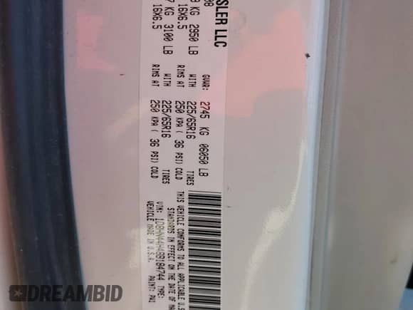 2008 Dodge Grand Caravan SE с VIN 1D8HN44H48B184744, выставлен на аукционе Copart как лот 47365155 с пробегом 320 881 миль миль и Списание • Salvage title. История ставок и продаж доступна на DreamBid. Изображение 12.