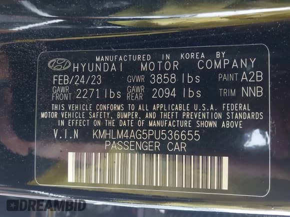 2023 Hyundai Elantra SEL с VIN KMHLM4AG5PU536655, выставлен на аукционе IAAI как лот 42918024 с пробегом 70 435 миль миль и . История ставок и продаж доступна на DreamBid. Изображение 9.