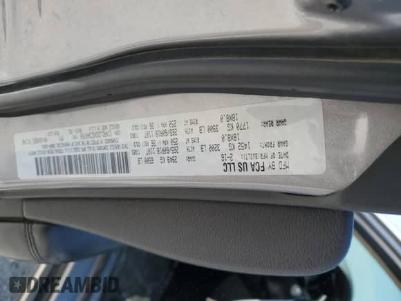 2016 Dodge Durango Limited с VIN 1C4RDJDGXGC340760, выставлен на аукционе Copart как лот 80313065 с пробегом 127 397 миль миль и Чистый • Clean title. История ставок и продаж доступна на DreamBid. Изображение 13.
