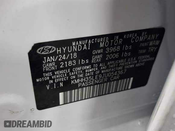2018 Hyundai Elantra с VIN KMHH35LE9JU054367, выставлен на аукционе Copart как лот 68018955 с пробегом 46 472 миль миль и Списание • Salvage title. История ставок и продаж доступна на DreamBid. Изображение 12.