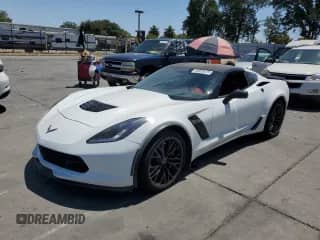 2015 Chevrolet Corvette Z06 3LZ with VIN 1G1YU2D67F5607826, listed as a Copart auction lot 65025475 with 88,571 mi miles and Salvage title. Bid and sale history available at DreamBid. Image 1.