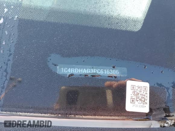 2023 Dodge Durango SXT with VIN 1C4RDHAG3PC616306, listed as a Copart auction lot 71741105 with Not provided miles and Non repairable. Bid and sale history available at DreamBid. Image 13.