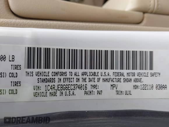 2014 Jeep Grand Cherokee Limited с VIN 1C4RJEBG6EC374016, выставлен на аукционе IAAI как лот 42718450 с пробегом 190 887 миль миль и . История ставок и продаж доступна на DreamBid. Изображение 9.