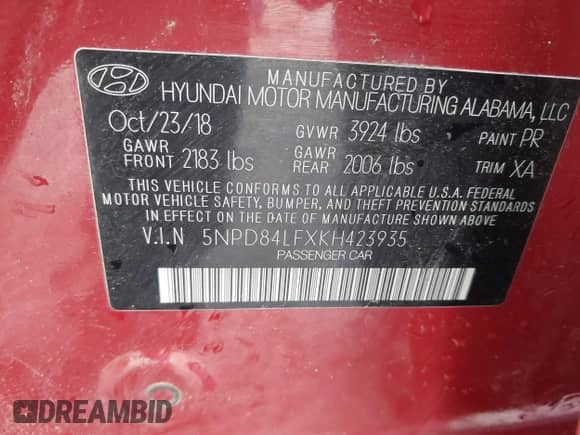 2019 Hyundai Elantra SEL с VIN 5NPD84LFXKH423935, выставлен на аукционе IAAI как лот 42403706 с пробегом 52 335 миль миль и . История ставок и продаж доступна на DreamBid. Изображение 9.