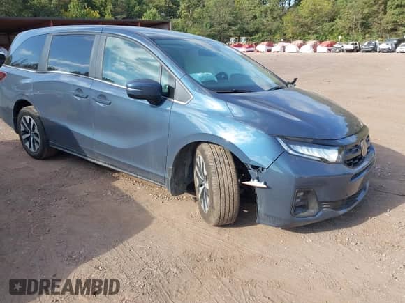 2025 Honda Odyssey EX-L с VIN 5FNRL6H68SB040700, выставлен на аукционе IAAI как лот 43160351 с пробегом 6 344 миль миль и . История ставок и продаж доступна на DreamBid. Изображение 1.