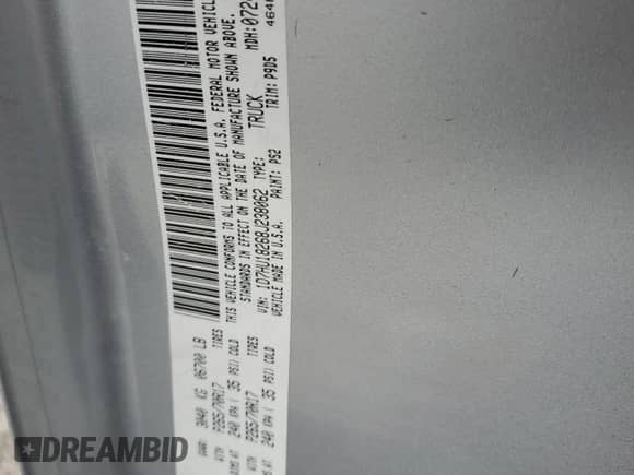 2008 Dodge 1500 ST with VIN 1D7HU18268J238062, listed as a Copart auction lot 84924664 with 171,135 mi miles and Salvage title. Bid and sale history available at DreamBid. Image 14.