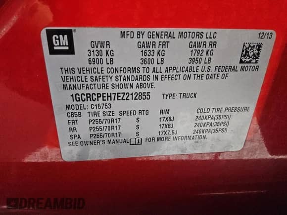 2014 Chevrolet Silverado 1500 Work Truck with VIN 1GCRCPEH7EZ212855, listed as a Copart auction lot 64334805 with 202,245 mi miles and Clean title. Bid and sale history available at DreamBid. Image 12.