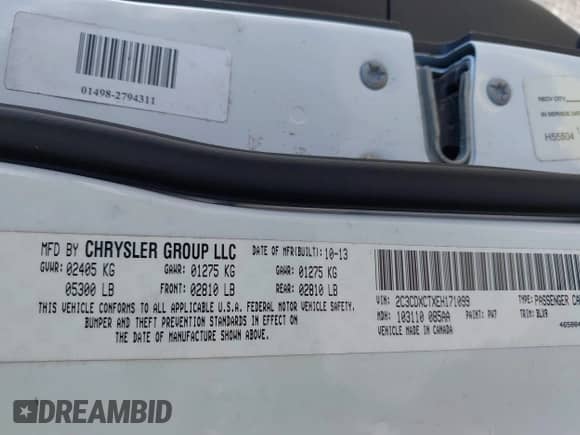 2014 Dodge Charger Road/Track с VIN 2C3CDXCTXEH171099, выставлен на аукционе IAAI как лот 43437181 с пробегом 179 628 миль миль и . История ставок и продаж доступна на DreamBid. Изображение 9.