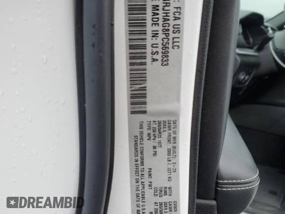 2023 Jeep Grand Cherokee Laredo с VIN 1C4RJHAG8PC569833, выставлен на аукционе Copart как лот 62543635 с пробегом 22 373 миль миль и Списание • Salvage title. История ставок и продаж доступна на DreamBid. Изображение 12.