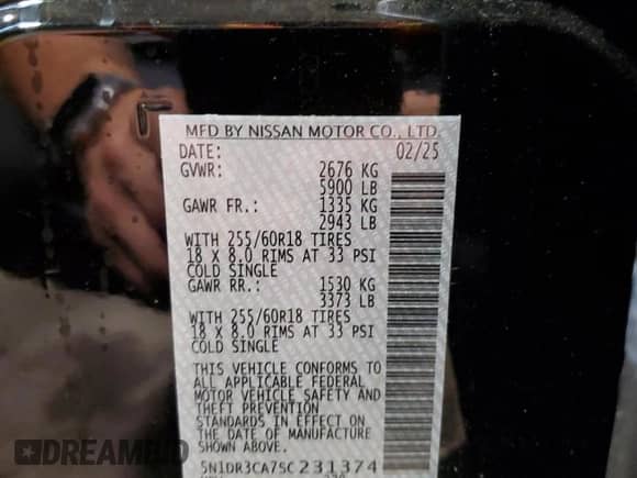 2025 Nissan Pathfinder SL с VIN 5N1DR3CA7SC231374, выставлен на аукционе Copart как лот 63258075 с пробегом 10 416 миль миль и Списание • Salvage title. История ставок и продаж доступна на DreamBid. Изображение 14.