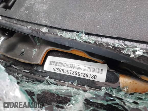 2016 Ram 1500 Big Horn with VIN 1C6RR6GT3GS136130, listed as a IAAI auction lot 42598699 with Not provided miles and . Bid and sale history available at DreamBid. Image 9.