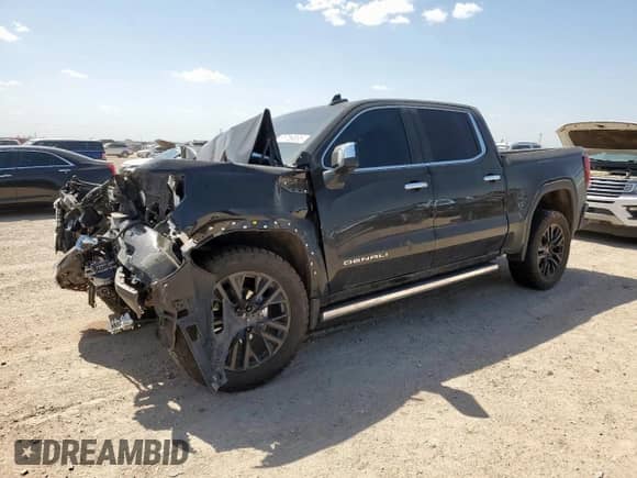 2023 GMC Sierra 1500 Denali z VIN 3GTUUGED6PG166328, wystawiony jako Copart lot #61759895 z przebiegiem 45 578 mil mil oraz Szkoda całkowita • Salvage title. Historia ofert i sprzedaży dostępna na DreamBid. Obrazek 1.