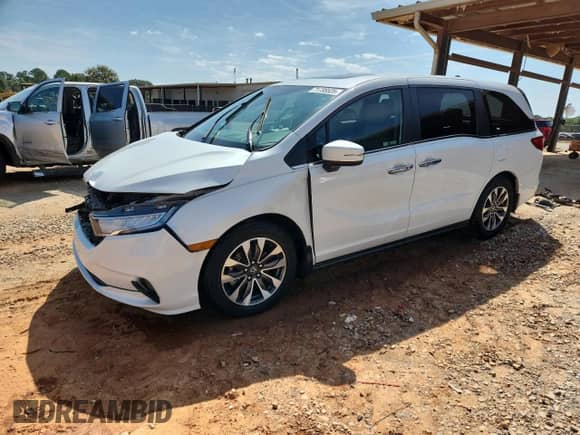 2021 Honda Odyssey EX-L with VIN 5FNRL6H78MB024315, listed as a Copart auction lot 71735525 with 76,098 mi miles and Salvage title. Bid and sale history available at DreamBid. Image 1.