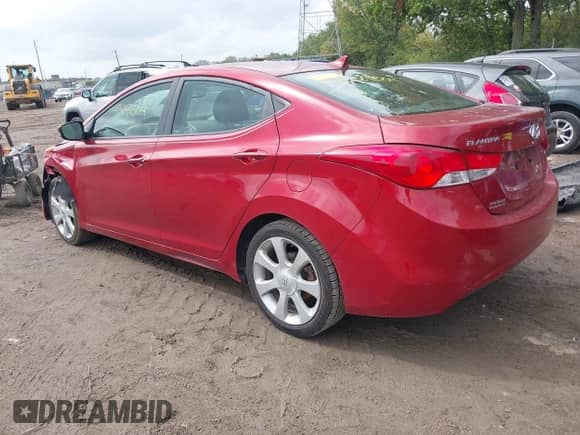 2013 Hyundai Elantra GLS with VIN KMHDH4AE4DU855354, listed as a IAAI auction lot 43291304 with 112,396 mi miles and . Bid and sale history available at DreamBid. Image 3.